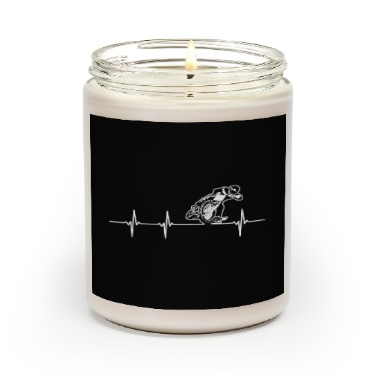 FLAT TRACK MOTORCYCLE heartbeat racing speedway Scented Candles