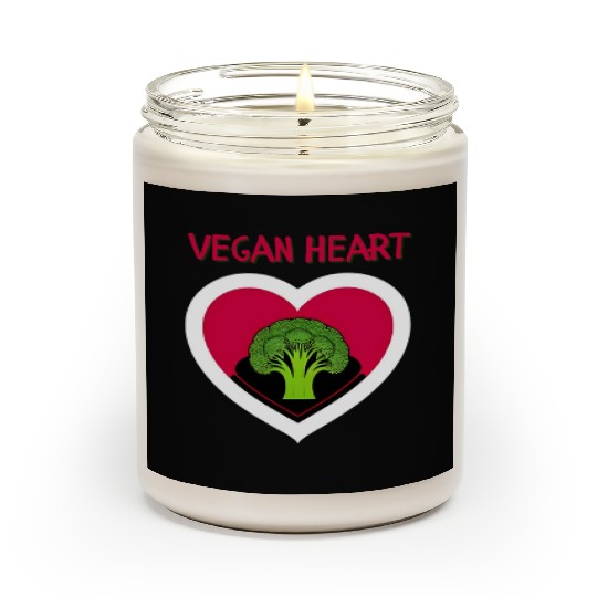 Vegan heart, broccoli heart Scented Candles