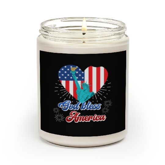 God Bless America Independence Day 4th July USA Scented Candles