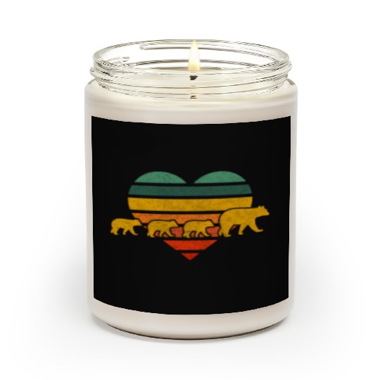 Mama Bear Three Cubs Heart Mothers Day Scented Candles