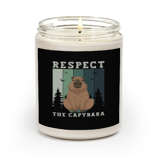 Retro Respect The Capybara Capybara Lover Meme Scented Candles