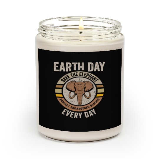 Save The Elephant Protect Endangered Species Earth Scented Candles