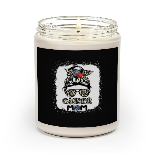 Cheer Mom Leopard Messy Bun Cheerleader Bleached M Scented Candles