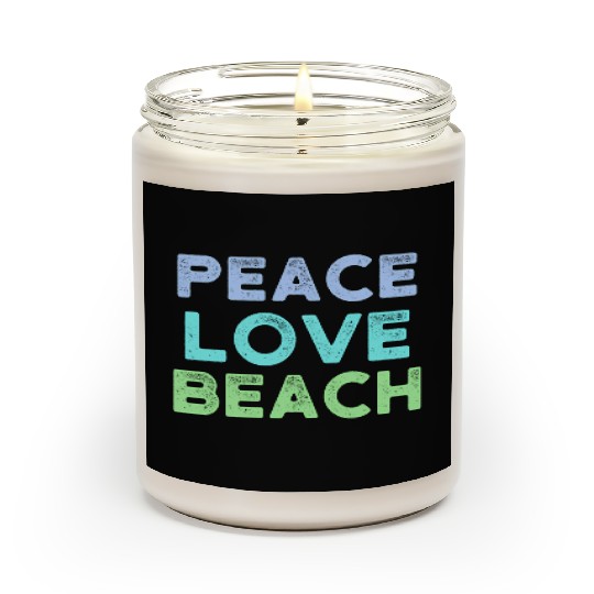 Peace Love Beach Distressed Scented Candles