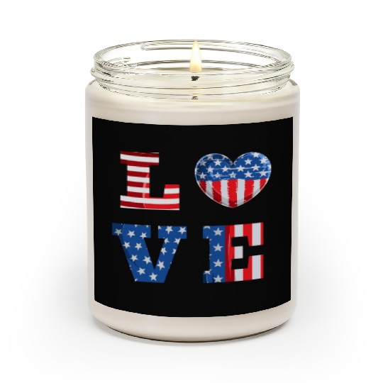 LOVE America Independence Day USA Patriots Scented Candles