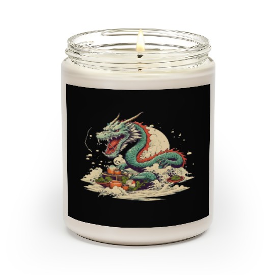 Sushi Dragon Japanesse Kawaii Scented Candles