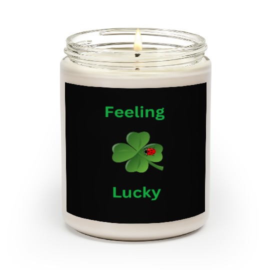Feeling Lucky with a 4 leaf clover and a ladybug Scented Candles