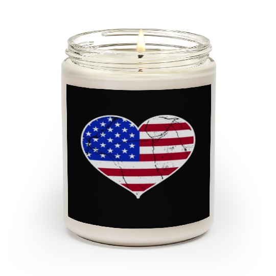 Love America Flag Independence Day USA Patriots Scented Candles