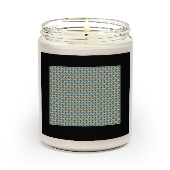 Retro Orange Teal Pattern Scented Candles