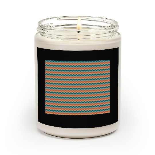 Retro Orange Teal Pattern Scented Candles