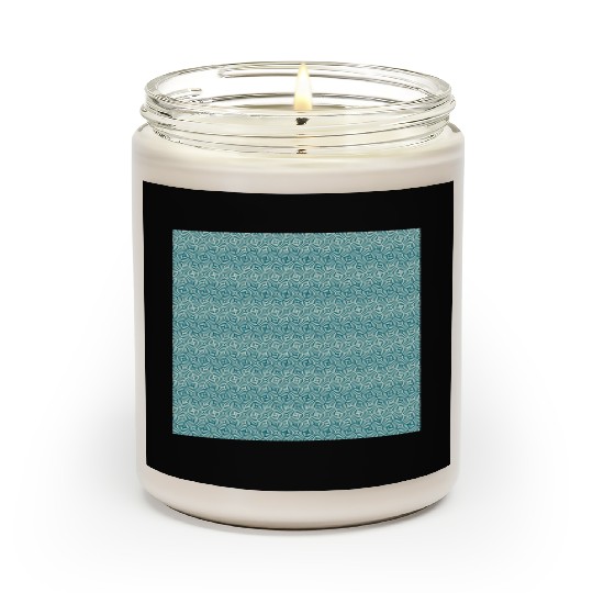 Retro Teal Pattern Scented Candles