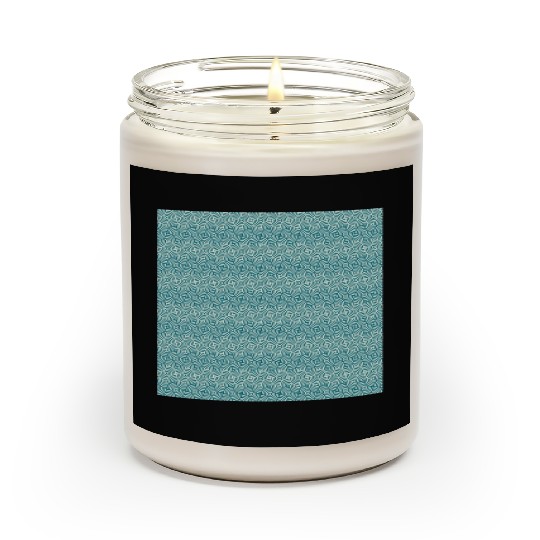 Retro Teal Pattern Scented Candles
