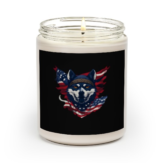 Cute American Pride 4th of July Dog Flag Scented Candles
