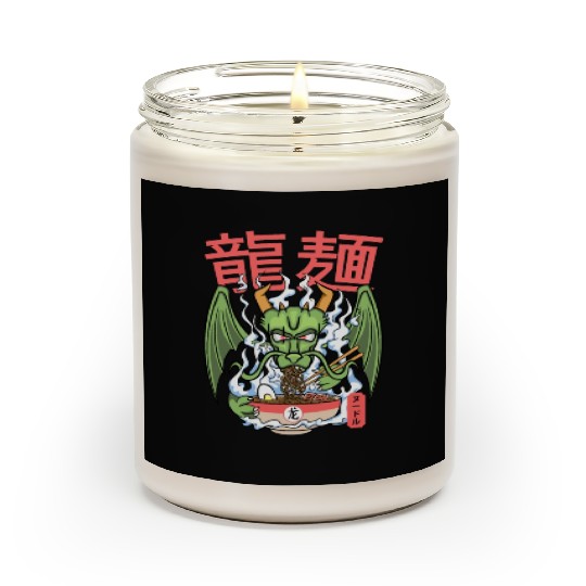 Dragon ramen noodles bowl Kawaii monstrous lizard Scented Candles