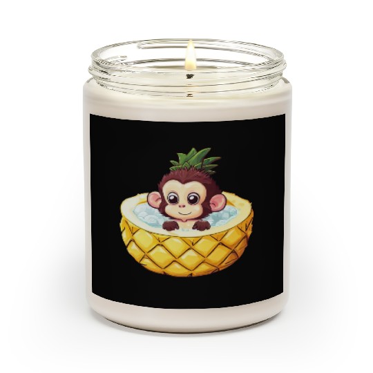 Monkey Bathing in Pineapple - Fun Summer Design Scented Candles