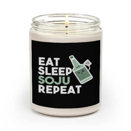 Eat Sleep Soju Repeat red summer quote Scented Candles