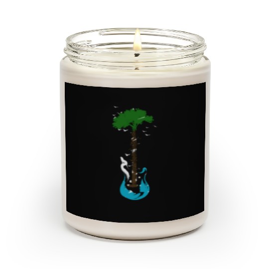 Guitar Nature Musician Earth Day Tree Guitarist Scented Candles