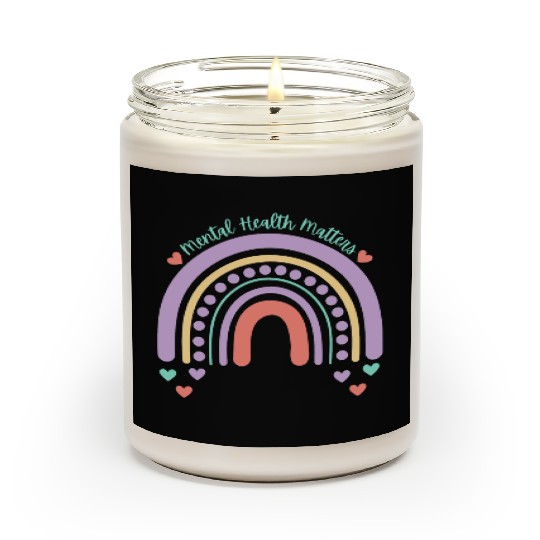 Mental Health Matters | Rainbow Peach Candy Scented Candles