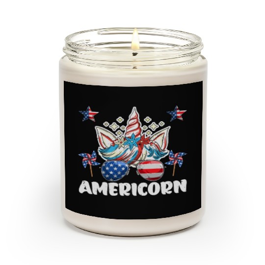 Independence Day Americorn Unicorn USA Party Scented Candles