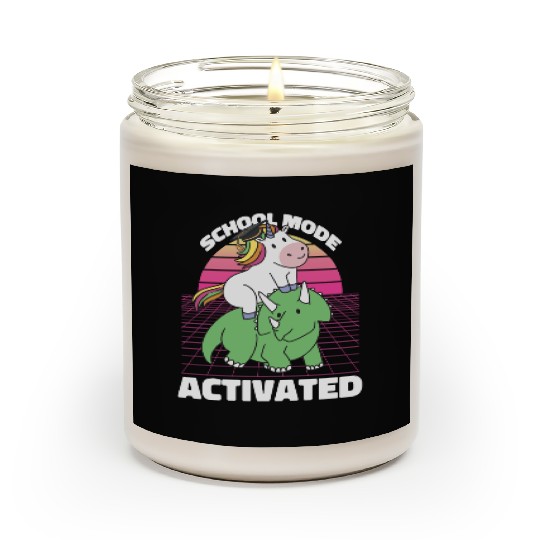 Student Unicorn Triceratops Dino Back To School Scented Candles