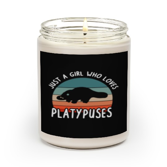 Girl Platypus Lover Illustration Animal Scented Candles
