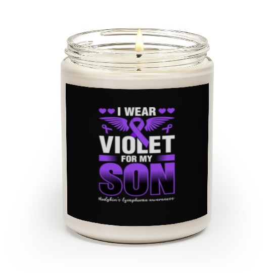 I Wear Violet For My Son Hodgkins Lymphoma Scented Candles