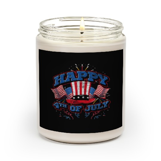 Happy 4th Of July US Flag Liberty American Scented Candles