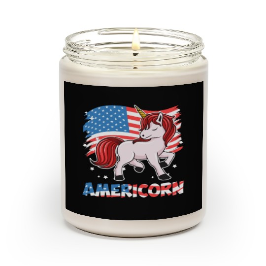Americorn Unicorn America Party Independence Day Scented Candles