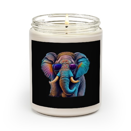 Vintage Elephant: Neon Shades & Colorful - Retro Scented Candles