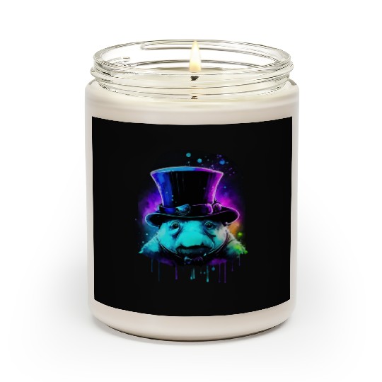 Cute Tardigrade in a Top Hat - Retro Disco Drip Ar Scented Candles