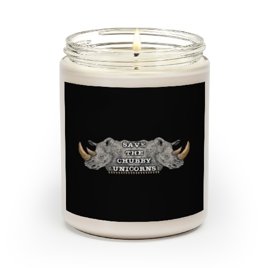 Save The Chubby Unicorns Rhinoceros Design Scented Candles