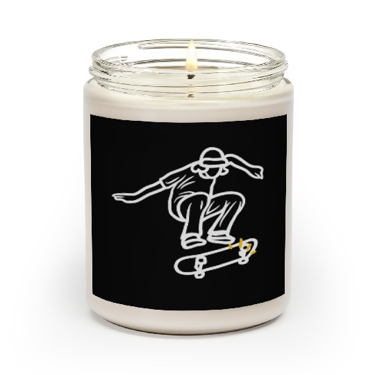 Modern Illustrated Skateboard Scented Candles