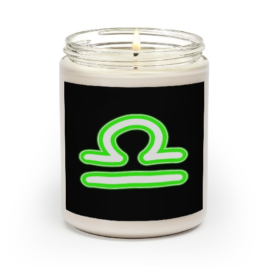 Libra Zodiac Sign Neon Green Scented Candles