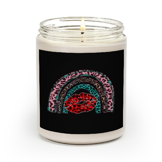 Love Valentine Rainbow Lips Scented Candles