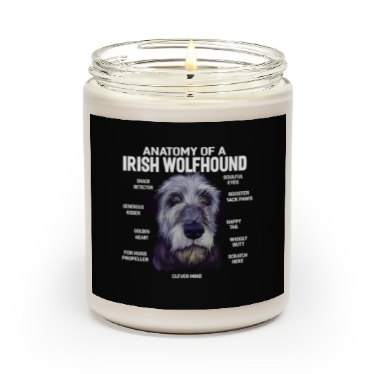 Anatomy of a Irish Wolfhound Dog Funny Gift Scented Candles