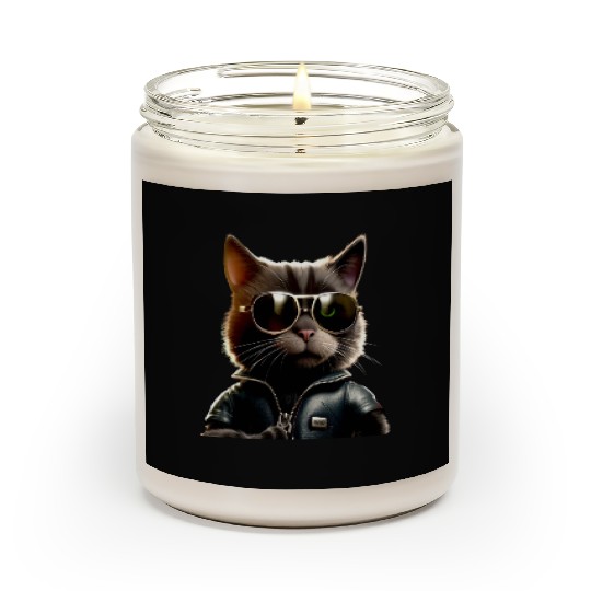 Cat With Sunglasses Cute Cat Mom Meow Paws Kitty Scented Candles