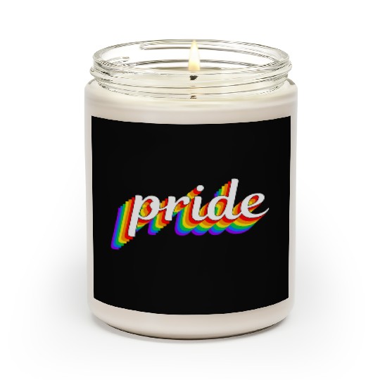 Happy Pride Rainbow Multi Color Gay Lesbian Lgbtq Scented Candles