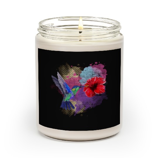 Pretty Bird Animal Hibiscus Flower Hummingbird Scented Candles