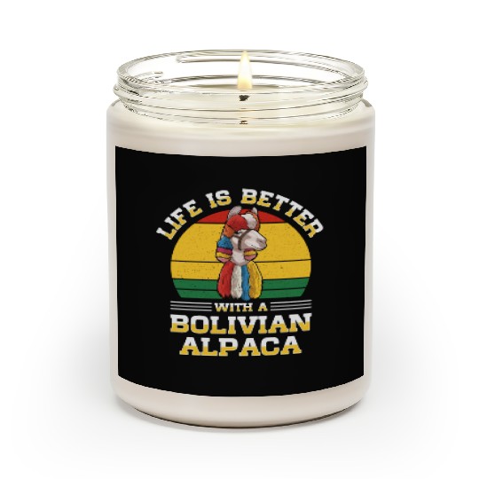 Bolivia Flag Bolivian Alpaca Lover Country South Scented Candles