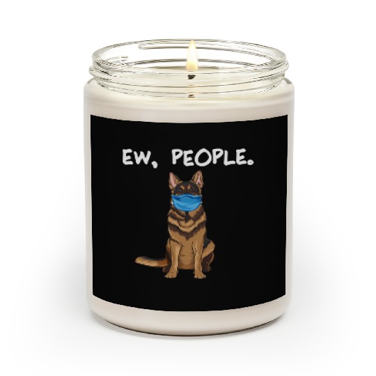 German Shepherd Ew People Dog Wearing Face Scented Candles