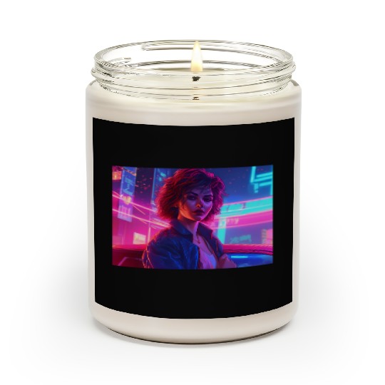 Synthwave Girl - Nighttime Anime Car Delight Scented Candles