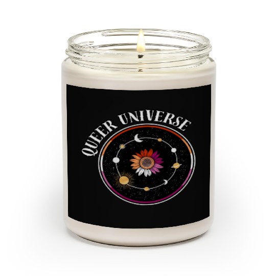 LGBTQ Queer Universe, Lesbian Flag Sunflower Scented Candles