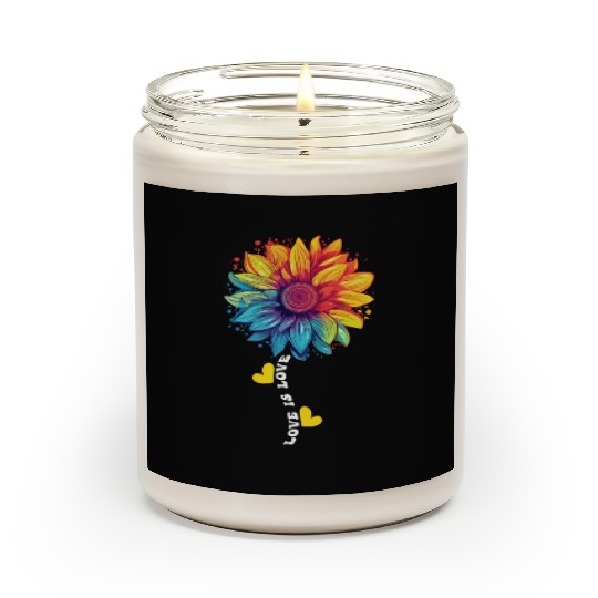 Rainbow Sunflower Love LGBT Gay Lesbian Pride Pun Scented Candles