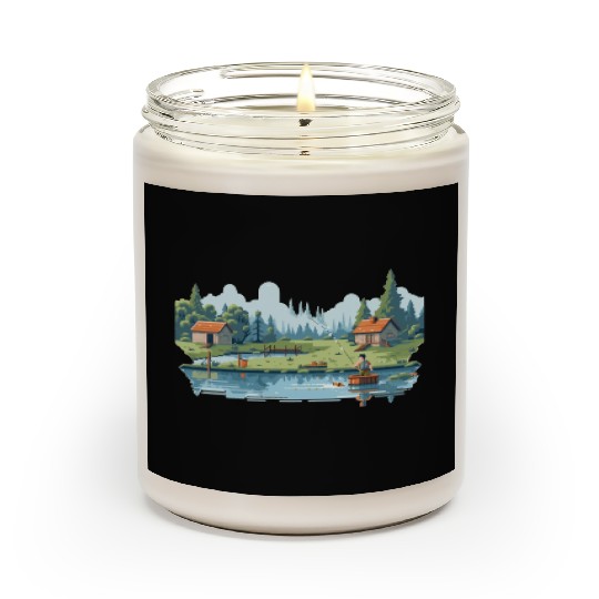 Fisherman Nature 8-bit style Scented Candles