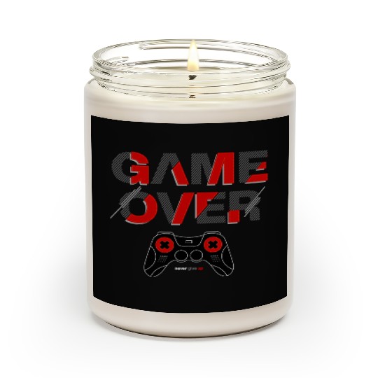 Vector game over typography with controller Scented Candles