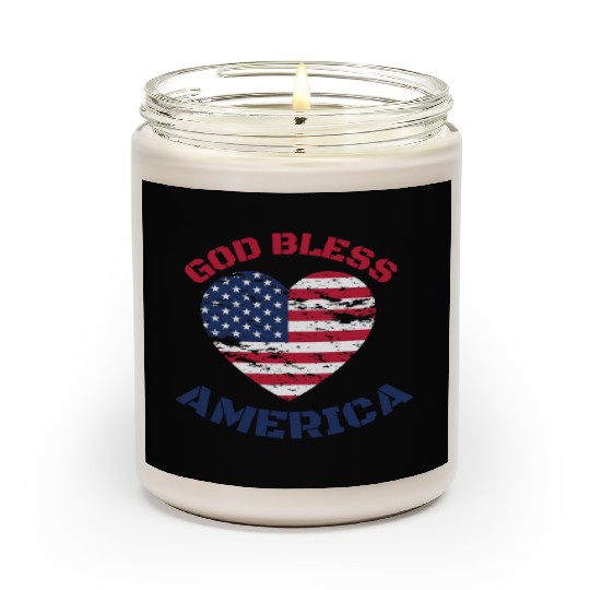 God Bless America, Heart Flag Shape. Scented Candles