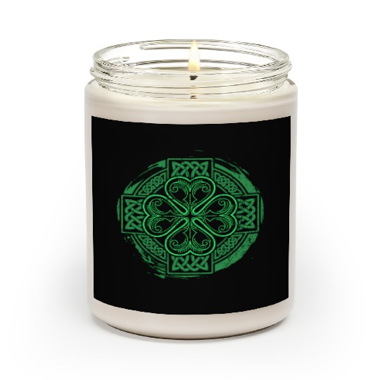 Celtic Knot Irish Shamrock Three Leaf Clover St Pa Scented Candles
