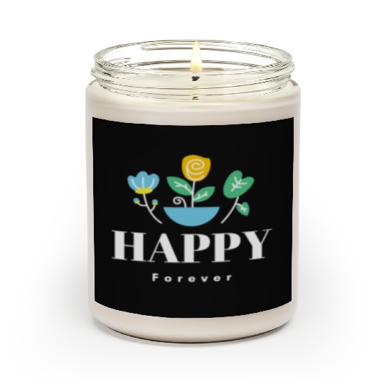 Happy forever floral flowers minimalist cool Scented Candles