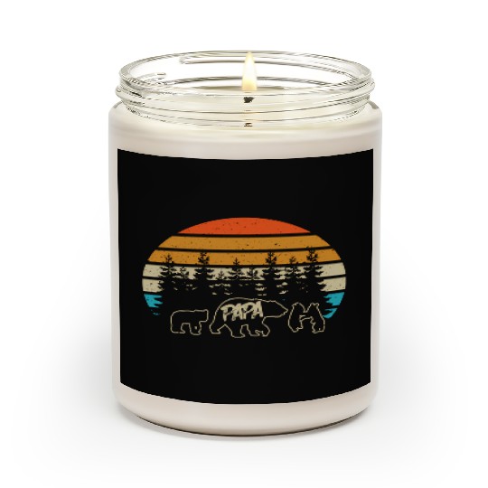 Papa Bear With Three Bear Cubs Scented Candles
