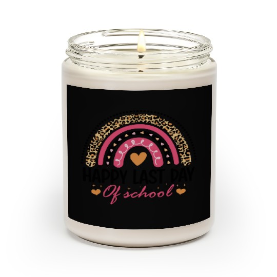 Leopard Rainbow Last Day Of School Teacher Scented Candles